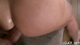 Homosexual guys engage in hardcore bareback rimming and sucking contest