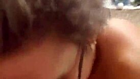 she gives a blowjob to her bbw lover casually