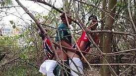 Roludos Crossdressing Amateurs Fuck Bareback Gay With Big Cocks In Woods