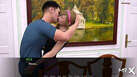 In the secluded dusklight manor, a mature woman with huge tits craves a teen's cock when they're alone