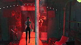 Check out this sexy brunette in pantyhose outdoors in Fallout 4