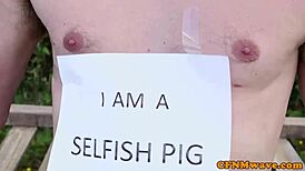 Mean Redhead Humiliates Tied-Up Dude in CFNM Bondage Session