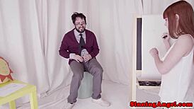 Petite Beauty With Small Tits Bent Over for Doggystyle Assfucking and Rimjob on the Floor