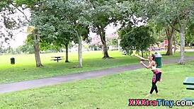 petite black teen with small tits gets facial from big monster cock in hardcore scene