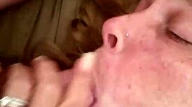 my wife gives a sloppy blowjob to an amateur guy