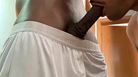 gay oral sex with big black cock and handjob 😍