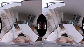 In This Virtual Taboo Scene, Shaved Pussy Gets Intense POV Blowjob and Handjob Action.