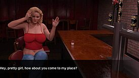 Femdom Mistress Licks Shaved Pussy in Bar Anal Scene