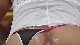 How does a giant dildo slide so smoothly into a hungry gay ass?