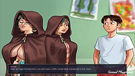 summertime saga painting cute babes in class