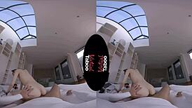In This Virtual Taboo Scene, Shaved Pussy Gets Intense POV Blowjob and Handjob Action.