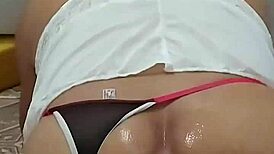 How does a giant dildo slide so smoothly into a hungry gay ass?