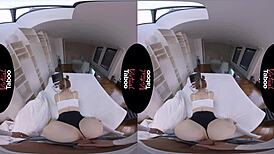 In This Virtual Taboo Scene, Shaved Pussy Gets Intense POV Blowjob and Handjob Action.