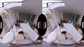 In This Virtual Taboo Scene, Shaved Pussy Gets Intense POV Blowjob and Handjob Action.