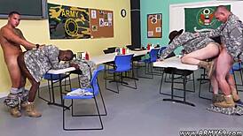 Male soldiers fuck in glory holes