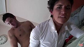 Possessed Brunette Bent Over for Altar Boy's Hardcore Doggystyle