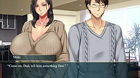 Hey, squeezing those milf tits in anime hentai game ep2