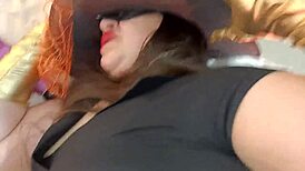 On Halloween, Hot Witch Gets Filled with Cum by Stranger