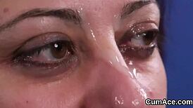 Horny Sex Kitten Swallows Jizz Load on Face. She Gulps Every Drop in Wild Cumshot Scene!