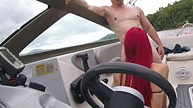 Redhead Latina Gets Anal Action on a Beach Boat