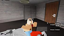 Bent Over Roblox Whore Banged In Group Sex With Blowjob And Doggystyle