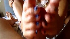 One morning, my friend's girlfriend gives me a delicious foot massage