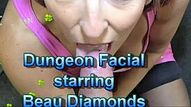 Beau Diamonds eagerly sucks monster cock for facial!