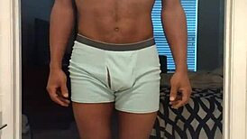 In this workout session, a cute mature woman barefoot in stockings performs solo exercises