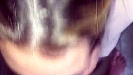 Early 8am cum blast in her thong after girlfriend's hungry sucking