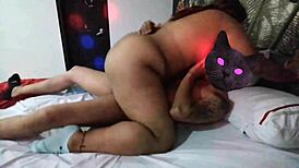 Brunette Latina with Big Tits Gets Hardcore Fucked by Her Roommate in Intense Bedroom Session