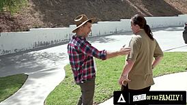 Penelope Kay, teen exhibitionist, fucks while wife watches