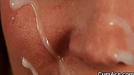 Flirty Peach Swallows Every Drop of Cumshot on Her Face in POV Action