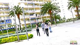 spanish girl moans, 'slap my tits while i ride your cock in doggy'