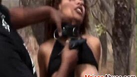 African slut with two studs