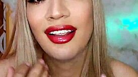 Hot transsexual in red ignites deep desires