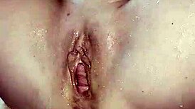 Milf Velvet Rain Masturbates with Huge Toy, Squirting on the Edge in Homemade Scene