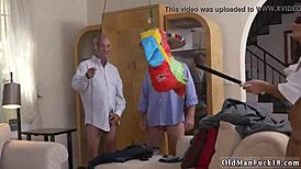 Old step mom joins playmates for a wild sex-packed gargle time