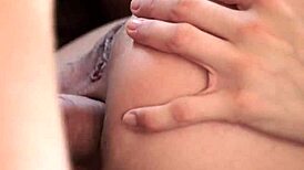 Glamorous babe kisses passionately