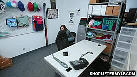 Sexy Milf Thief Sovereign Syre Seduces Mall Officer for Escape