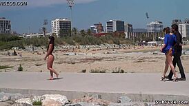 bare spanish slave walked on streets, punished in public view! 😱