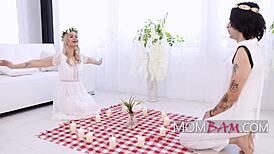 Stepmom Tricks Husband with Sex