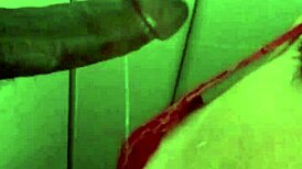 masked girl gives sloppy slow motion throat fuck