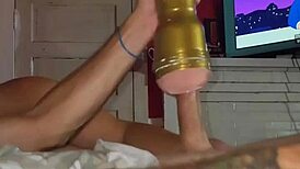 Wife masturbates before getting pounded hard and filled up.