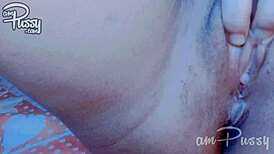 Amateur Asian babe fingers her tight pussy in close-up view