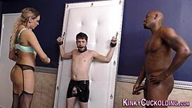 Hey, watch this cuckolder ride anal in tight bondage action