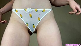 look at my dirty wet panties! trying on new ones now