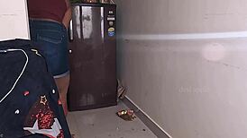 my friend's wife makes horny sex call while cleaning