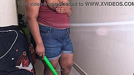 my friend's wife makes horny sex call while cleaning