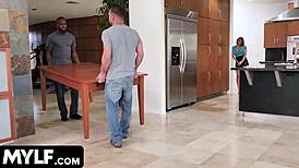 i’m so wild for these sweaty muscular workers, taking both huge cocks in my skirt!