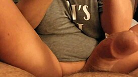 amateur view of wife's petite feet getting wet